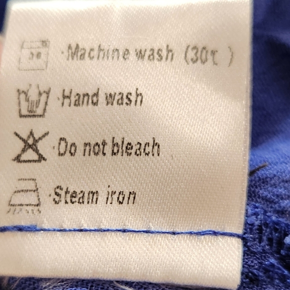 Merokeety Royal Blue Long Flare Sleeves Boho Dress Size L - Picture 4 of 14